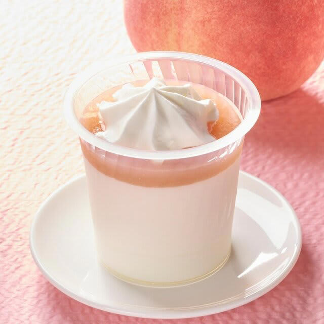 ①和涼白桃クリームあんみつ, ②山梨県産白桃杏仁豆腐, ③Dessertパルフェ パイン＆オレンジ, ④水まんじゅう3個入