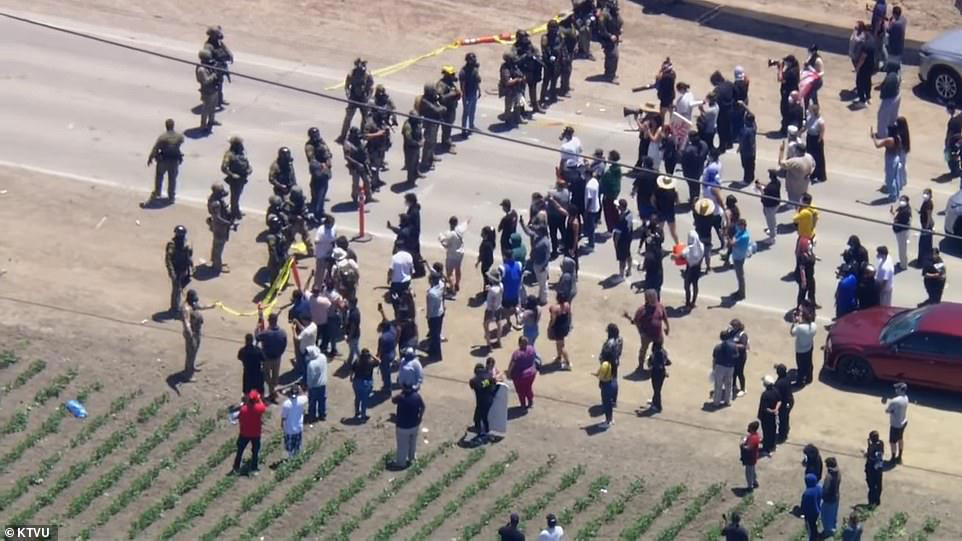 ICE protester opens fire on agents in clash at California farm