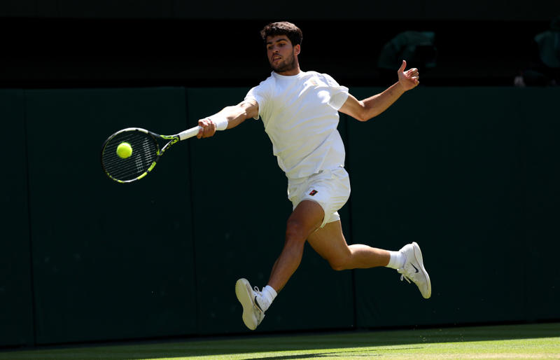 Wimbledon men’s semi-finals live, Alcaraz one set up, *Alcaraz 6-4, 1-2 Fritz, Alcaraz 6-4, 1-1 Fritz*, SET! ALCARAZ LEADS SEMI-FINAL, *Alcaraz 5-4 Fritz, Alcaraz 5-3 Fritz*, *Alcaraz 4-3 Fritz, Alcaraz 4-2 Fritz*, *Alcaraz 3-2 Fritz – eye issue for Spaniard, Alcaraz 3-1 Fritz*, *Alcaraz 2-1 Fritz, Alcaraz 2-0 Fritz*, *Alcaraz 1-0 Fritz, Alcaraz and Fritz emerge on court!, The key weapon Djokovic has which could beat Sinner, ‘Disneyland on steroids’: What it’s like to coach at Wimbledon, Wimbledon 2025 live: Today’s big story, How Jannik Sinner explained doping contamination to escape serious ban, Sabalenka, fainting fans, and a fall at a familiar hurdle, The key weapon Djokovic has which could beat Sinner, Wimbledon 2025 live: Men’s semi-finals day arrives