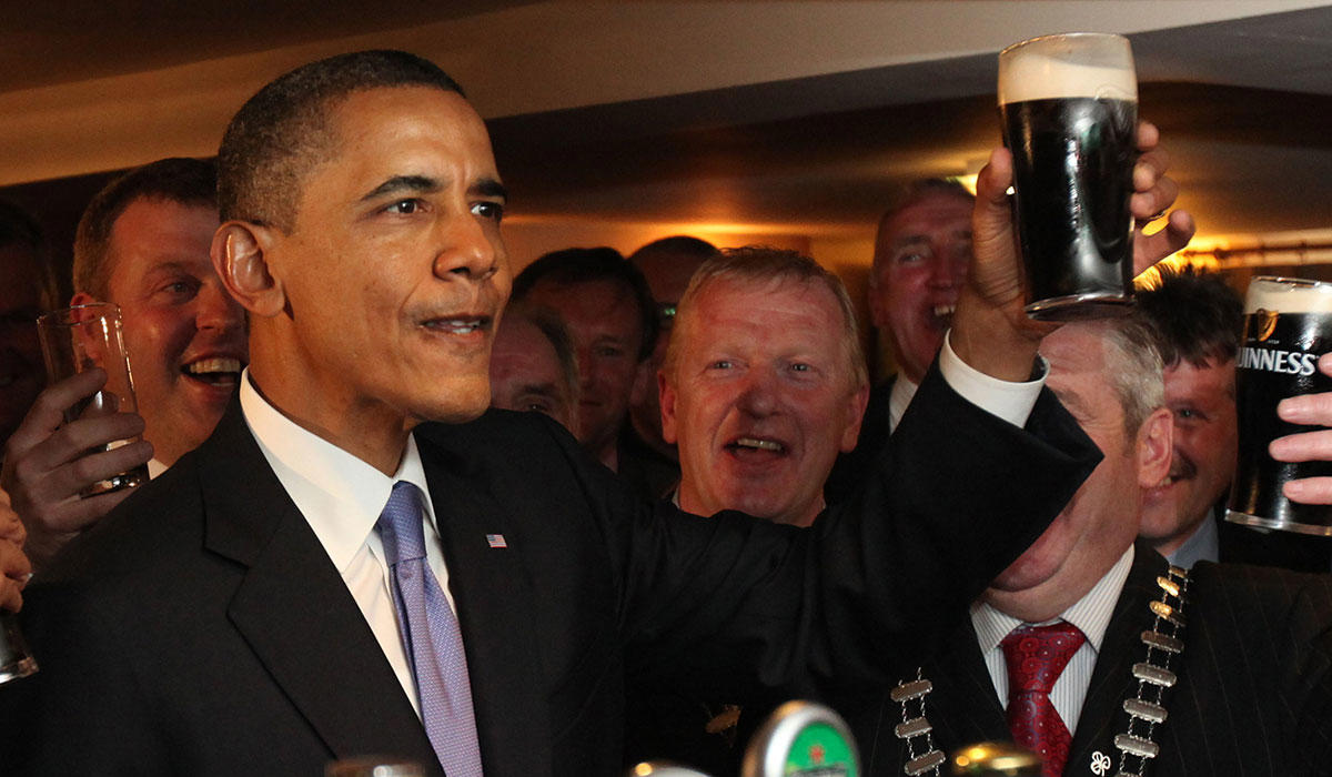 ONE OF THEIR OWN OBAMA IS BACK, FROM OFFALY TO THE WHITE HOUSE, POINT OF PRIDE, WHERE IT ALL BEGAN, ONE OF THEIR OWN, ROOTS IN INDIANA, A FIRST FOR AMERICA, PULLING OUT ALL THE STOPS, THE BARACK OBAMA PLAZA, LIVE DUBLIN INTERVIEW, IN CONVERSATION WITH FINTAN O'TOOLE, WHAT'S NEXT FOR AMERICA?, WHEN ARE TICKETS AVAILABLE?