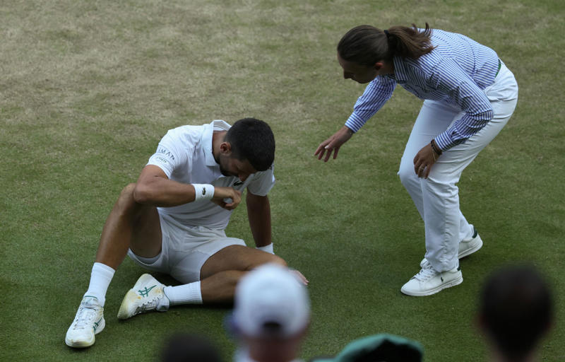 Wimbledon men’s semi-finals live, Alcaraz one set up, *Alcaraz 6-4, 1-2 Fritz, Alcaraz 6-4, 1-1 Fritz*, SET! ALCARAZ LEADS SEMI-FINAL, *Alcaraz 5-4 Fritz, Alcaraz 5-3 Fritz*, *Alcaraz 4-3 Fritz, Alcaraz 4-2 Fritz*, *Alcaraz 3-2 Fritz – eye issue for Spaniard, Alcaraz 3-1 Fritz*, *Alcaraz 2-1 Fritz, Alcaraz 2-0 Fritz*, *Alcaraz 1-0 Fritz, Alcaraz and Fritz emerge on court!, The key weapon Djokovic has which could beat Sinner, ‘Disneyland on steroids’: What it’s like to coach at Wimbledon, Wimbledon 2025 live: Today’s big story, How Jannik Sinner explained doping contamination to escape serious ban, Sabalenka, fainting fans, and a fall at a familiar hurdle, The key weapon Djokovic has which could beat Sinner, Wimbledon 2025 live: Men’s semi-finals day arrives
