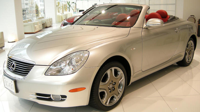 9. Lexus SC 430 1. Chevrolet Corvette C1, 2. Mazda MX-5 Miata, 3. Ford Mustang Convertible, 4. Porsche Boxster, 5. Mercedes-Benz SL (W113 “Pagoda”), 6. Shelby Cobra, 7. BMW 4 Series Convertible, 8. MINI Convertible (2016–Present), 9. Audi TT Roadster (2014–2023), 10. Porsche 911 Cabriolet (2019–Present), 1. Chrysler PT Cruiser Convertible, 2. Buick Cascada, 3. Nissan Micra CC, 4. Chevrolet SSR, 5. Suzuki X-90, 6. Chrysler Sebring Convertible (2008), 7. Range Rover Evoque Convertible, 8. Land Rover Freelander Convertible, 9. Lexus SC 430, 10. Dodge Dakota Convertible