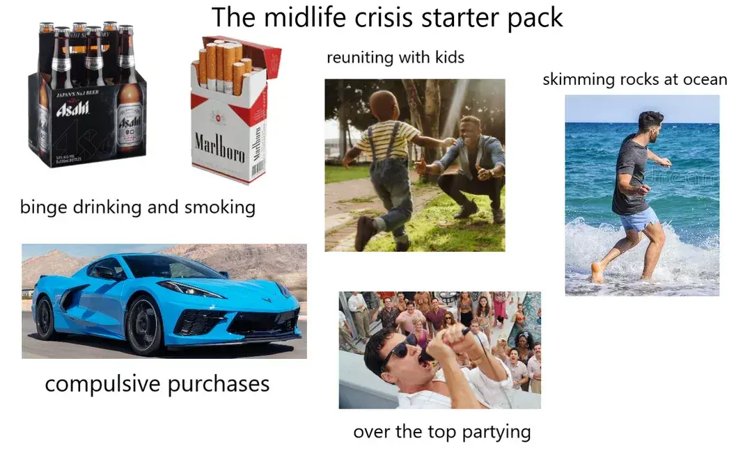 13. Midlife Crisis 1. Affirmative Action, 3. Baby Boomer, 4. Black Friday, 5. Bubblegum, 6. Cochlear Implant, 7. Cyborg, 8. Down Syndrome, 9. Dragon Fruit, 10. Gaslighting, 11. Jack Russell Terrier, 12. Magnetic Levitation, 13. Midlife Crisis, 14. Military-Industrial Complex, 15. Monkeypox, 16. OB-GYN, 17. One-liner, 18. Sudden Infant Death Syndrome, 19. Telenovela, 20. Theme Park