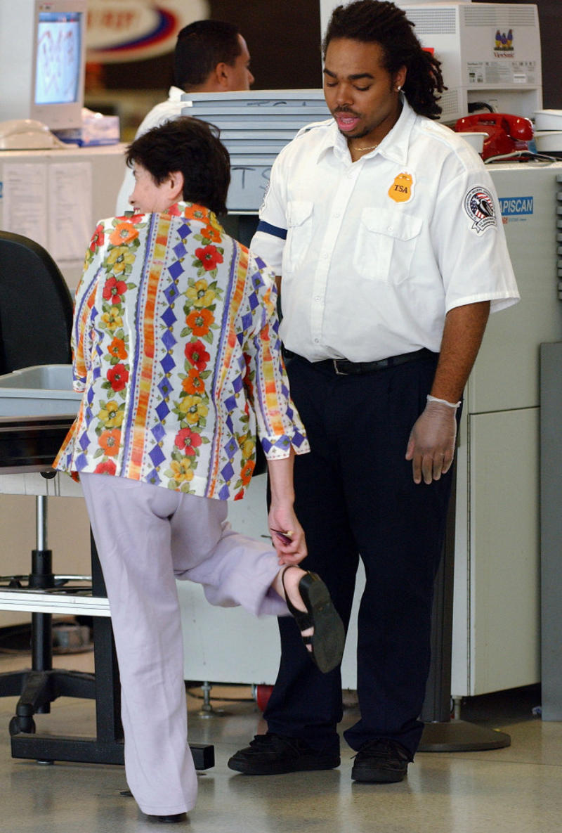 Effectiveness questioned Richard Reid, Charged with terrorism, Heightened fears, Security screenings changed, Inconsistent implementation, Effectiveness questioned, Shoe scanning technology, For use on public transport, Passengers under 12 and over 75 can bypass measure, Shoe policy didn't add much, Existing technology replaces shoe scanning, Some people may still have to remove shoes, X-ray screenings, ID verification