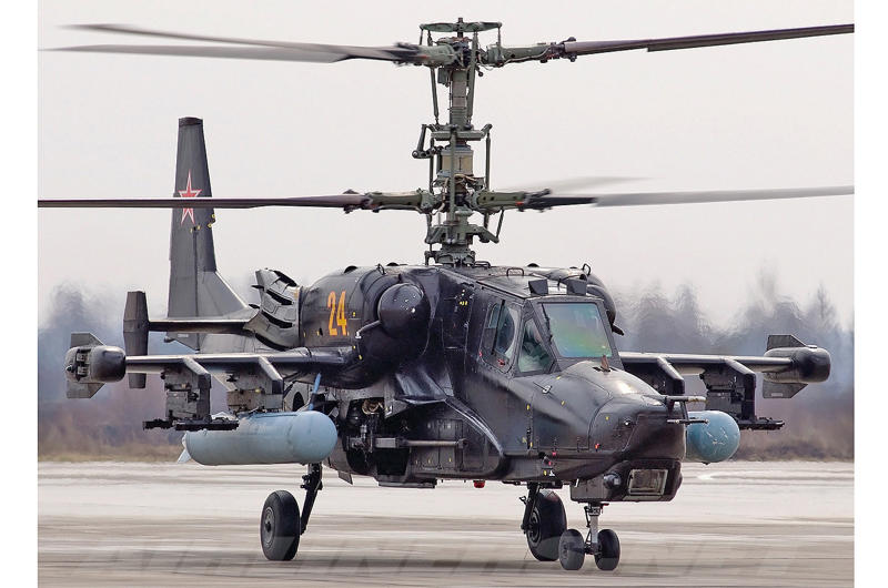 10: Eurocopter Tiger, 9: HAL Prachand, 8: Denel Rooivalk, 7: Agusta A129 Mangusta, 6: Chinese Aircraft Industries Group (CAIC) Z-10, 5: Kamov Ka-50/52 (NATO codename ‘Hokum’), 5: Kamov Ka-50/52, 4: Mil Mi-24/25/35 (NATO codename ‘Hind’), 3: Mil Mi-28 ‘Havoc’, 2: Bell AH-1Z Viper, 1: AH-64 Apache