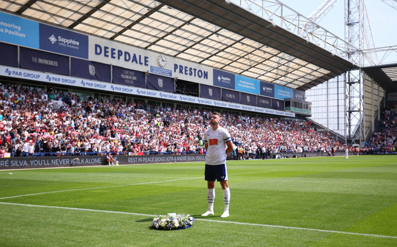 05:25 PM BST, Liverpool’s number 20, forever, 05:15 PM BST, A lot to take in, 05:12 PM BST, Very, very emotional, 05:07 PM BST, Scenes after FT, 05:06 PM BST, Paying tribute to Diogo Jota, 04:58 PM BST, Credit to Preston, 04:53 PM BST, Emotional scenes, 04:51 PM BST, Full time, 04:49 PM BST, 90+1 mins: Preston 1 Liverpool 3, 04:48 PM BST, 90 mins: Preston 1 Liverpool 3, 04:47 PM BST, GOAL! Gakpo seals victory for Liverpool, 04:43 PM BST, 85 mins: Preston 1 Liverpool 2, 04:41 PM BST, GOAL! Lindsay gets one back for Preston, 04:39 PM BST, 80 mins: Preston 0 Liverpool 2, 04:36 PM BST, 78 mins: Preston 0 Liverpool 2, 04:35 PM BST, 76 mins: Preston 0 Liverpool 2, 04:32 PM BST, 73 mins: Preston 0 Liverpool 2, 04:28 PM BST, 69 mins: Preston 0 Liverpool 2, 04:25 PM BST, 66 mins: Preston 0 Liverpool 2, 04:22 PM BST, 63 mins: Preston 0 Liverpool 2, 04:18 PM BST, 60 mins: Preston 0 Liverpool 2, 04:17 PM BST, 59 mins: Preston 0 Liverpool 2, 04:15 PM BST, 56 mins: Preston 0 Liverpool 2, 04:15 PM BST, 55 mins: Preston 0 Liverpool 2, 04:11 PM BST, GOAL! Nunez doubles Liverpool’s lead and pays tribute to Diogo Jota, 04:05 PM BST, 47 mins: Preston 0 Liverpool 1, 04:03 PM BST, Second half, 03:54 PM BST, Tributes throughout the first half, 03:51 PM BST, Conor Bradley has Liverpool ahead at the break, 03:47 PM BST, Half-time, 03:46 PM BST, 45+1 mins: Preston 0 Liverpool 1, 03:45 PM BST, 45 mins: Preston 0 Liverpool 1, 03:44 PM BST, 44 mins: Preston 0 Liverpool 1, 03:43 PM BST, 42 mins: Preston 0 Liverpool 1, 03:37 PM BST, 36 mins: Preston 0 Liverpool 1, 03:33 PM BST, GOAL! Bradley gives Liverpool the lead, 03:32 PM BST, 31 mins: Preston 0 Liverpool 0, 03:28 PM BST, 28 mins: Preston 0 Liverpool 0, 03:26 PM BST, 26 mins: Preston 0 Liverpool 0, 03:24 PM BST, 23 mins: Preston 0 Liverpool 0, 03:20 PM BST, 20 mins: Preston 0 Liverpool 0, 03:18 PM BST, 17 mins: Preston 0 Liverpool 0, 03:17 PM BST, 15 mins: Preston 0 Liverpool 0, 03:14 PM BST, 13 mins: Preston 0 Liverpool 0, 03:11 PM BST, 11 mins: Preston 0 Liverpool 0, 03:10 PM BST, 10 mins: Preston 0 Liverpool 0, 03:09 PM BST, 8 mins: Preston 0 Liverpool 0, 03:04 PM BST, 4 mins: Preston 0 Liverpool 0, 03:03 PM BST, 2 mins: Preston 0 Liverpool 0, 03:01 PM BST, 1 min: Preston 0 Liverpool 0, 03:00 PM BST, Kick-off, 02:57 PM BST, Minute’s silence, 02:56 PM BST, Reminder of the teams, 02:54 PM BST, Pre-match tributes, 02:51 PM BST, Remembering Liverpool’s number 20, 02:42 PM BST, Liverpool warming up, 02:39 PM BST, Debut in goal for the huge Georgian, 02:33 PM BST, Full team news, 02:30 PM BST, Liverpool retire Diogo Jota’s shirt number, 02:27 PM BST, Preston’s business so far this summer, 02:26 PM BST, Out to warm up, 02:25 PM BST, Liverpool’s business so far this summer, 02:21 PM BST, Tributes aplenty, 02:18 PM BST, New coach in the Liverpool dugout, 02:11 PM BST, Jota shirts everywhere, 02:05 PM BST, Jota’s song will live on, 02:03 PM BST, Preston team news, 02:00 PM BST, Liverpool team news, 02:00 PM BST, Commemorative edition matchday programme, 01:25 PM BST, Liverpool poised for emotional return