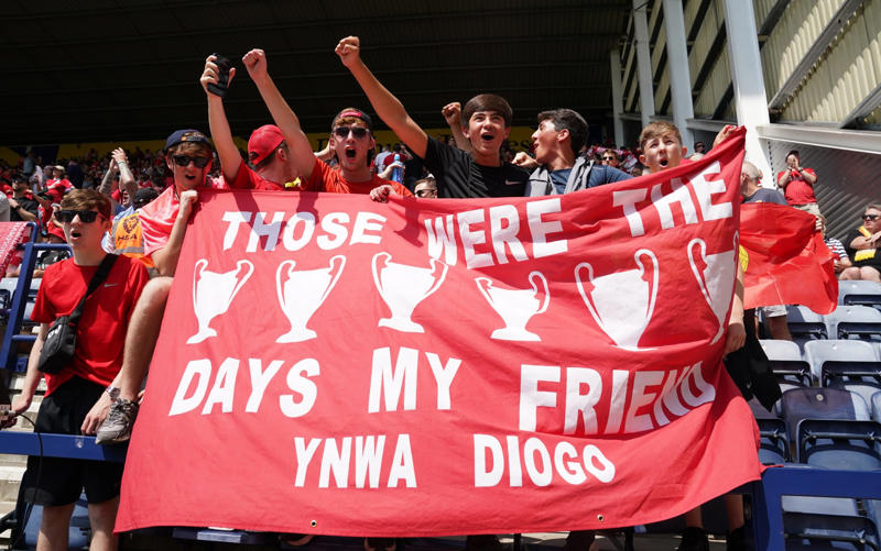 05:25 PM BST, Liverpool’s number 20, forever, 05:15 PM BST, A lot to take in, 05:12 PM BST, Very, very emotional, 05:07 PM BST, Scenes after FT, 05:06 PM BST, Paying tribute to Diogo Jota, 04:58 PM BST, Credit to Preston, 04:53 PM BST, Emotional scenes, 04:51 PM BST, Full time, 04:49 PM BST, 90+1 mins: Preston 1 Liverpool 3, 04:48 PM BST, 90 mins: Preston 1 Liverpool 3, 04:47 PM BST, GOAL! Gakpo seals victory for Liverpool, 04:43 PM BST, 85 mins: Preston 1 Liverpool 2, 04:41 PM BST, GOAL! Lindsay gets one back for Preston, 04:39 PM BST, 80 mins: Preston 0 Liverpool 2, 04:36 PM BST, 78 mins: Preston 0 Liverpool 2, 04:35 PM BST, 76 mins: Preston 0 Liverpool 2, 04:32 PM BST, 73 mins: Preston 0 Liverpool 2, 04:28 PM BST, 69 mins: Preston 0 Liverpool 2, 04:25 PM BST, 66 mins: Preston 0 Liverpool 2, 04:22 PM BST, 63 mins: Preston 0 Liverpool 2, 04:18 PM BST, 60 mins: Preston 0 Liverpool 2, 04:17 PM BST, 59 mins: Preston 0 Liverpool 2, 04:15 PM BST, 56 mins: Preston 0 Liverpool 2, 04:15 PM BST, 55 mins: Preston 0 Liverpool 2, 04:11 PM BST, GOAL! Nunez doubles Liverpool’s lead and pays tribute to Diogo Jota, 04:05 PM BST, 47 mins: Preston 0 Liverpool 1, 04:03 PM BST, Second half, 03:54 PM BST, Tributes throughout the first half, 03:51 PM BST, Conor Bradley has Liverpool ahead at the break, 03:47 PM BST, Half-time, 03:46 PM BST, 45+1 mins: Preston 0 Liverpool 1, 03:45 PM BST, 45 mins: Preston 0 Liverpool 1, 03:44 PM BST, 44 mins: Preston 0 Liverpool 1, 03:43 PM BST, 42 mins: Preston 0 Liverpool 1, 03:37 PM BST, 36 mins: Preston 0 Liverpool 1, 03:33 PM BST, GOAL! Bradley gives Liverpool the lead, 03:32 PM BST, 31 mins: Preston 0 Liverpool 0, 03:28 PM BST, 28 mins: Preston 0 Liverpool 0, 03:26 PM BST, 26 mins: Preston 0 Liverpool 0, 03:24 PM BST, 23 mins: Preston 0 Liverpool 0, 03:20 PM BST, 20 mins: Preston 0 Liverpool 0, 03:18 PM BST, 17 mins: Preston 0 Liverpool 0, 03:17 PM BST, 15 mins: Preston 0 Liverpool 0, 03:14 PM BST, 13 mins: Preston 0 Liverpool 0, 03:11 PM BST, 11 mins: Preston 0 Liverpool 0, 03:10 PM BST, 10 mins: Preston 0 Liverpool 0, 03:09 PM BST, 8 mins: Preston 0 Liverpool 0, 03:04 PM BST, 4 mins: Preston 0 Liverpool 0, 03:03 PM BST, 2 mins: Preston 0 Liverpool 0, 03:01 PM BST, 1 min: Preston 0 Liverpool 0, 03:00 PM BST, Kick-off, 02:57 PM BST, Minute’s silence, 02:56 PM BST, Reminder of the teams, 02:54 PM BST, Pre-match tributes, 02:51 PM BST, Remembering Liverpool’s number 20, 02:42 PM BST, Liverpool warming up, 02:39 PM BST, Debut in goal for the huge Georgian, 02:33 PM BST, Full team news, 02:30 PM BST, Liverpool retire Diogo Jota’s shirt number, 02:27 PM BST, Preston’s business so far this summer, 02:26 PM BST, Out to warm up, 02:25 PM BST, Liverpool’s business so far this summer, 02:21 PM BST, Tributes aplenty, 02:18 PM BST, New coach in the Liverpool dugout, 02:11 PM BST, Jota shirts everywhere, 02:05 PM BST, Jota’s song will live on, 02:03 PM BST, Preston team news, 02:00 PM BST, Liverpool team news, 02:00 PM BST, Commemorative edition matchday programme, 01:25 PM BST, Liverpool poised for emotional return