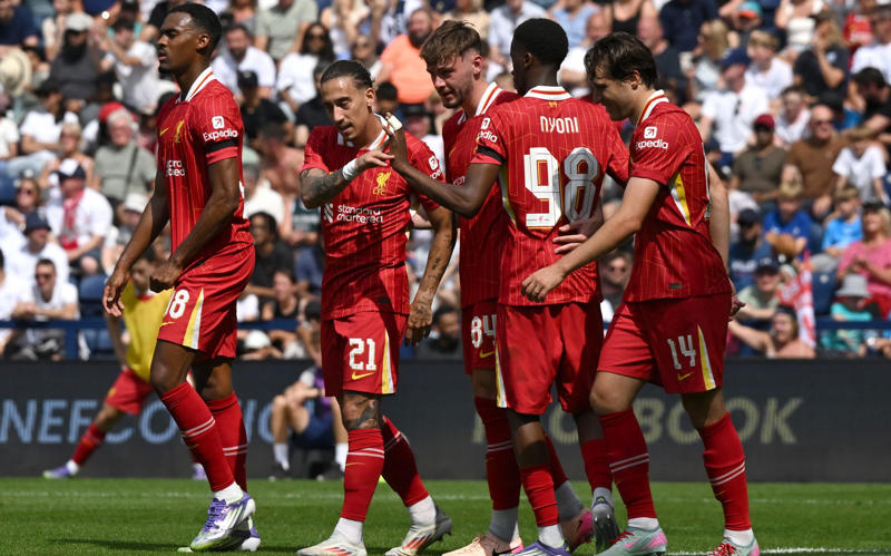 05:25 PM BST, Liverpool’s number 20, forever, 05:15 PM BST, A lot to take in, 05:12 PM BST, Very, very emotional, 05:07 PM BST, Scenes after FT, 05:06 PM BST, Paying tribute to Diogo Jota, 04:58 PM BST, Credit to Preston, 04:53 PM BST, Emotional scenes, 04:51 PM BST, Full time, 04:49 PM BST, 90+1 mins: Preston 1 Liverpool 3, 04:48 PM BST, 90 mins: Preston 1 Liverpool 3, 04:47 PM BST, GOAL! Gakpo seals victory for Liverpool, 04:43 PM BST, 85 mins: Preston 1 Liverpool 2, 04:41 PM BST, GOAL! Lindsay gets one back for Preston, 04:39 PM BST, 80 mins: Preston 0 Liverpool 2, 04:36 PM BST, 78 mins: Preston 0 Liverpool 2, 04:35 PM BST, 76 mins: Preston 0 Liverpool 2, 04:32 PM BST, 73 mins: Preston 0 Liverpool 2, 04:28 PM BST, 69 mins: Preston 0 Liverpool 2, 04:25 PM BST, 66 mins: Preston 0 Liverpool 2, 04:22 PM BST, 63 mins: Preston 0 Liverpool 2, 04:18 PM BST, 60 mins: Preston 0 Liverpool 2, 04:17 PM BST, 59 mins: Preston 0 Liverpool 2, 04:15 PM BST, 56 mins: Preston 0 Liverpool 2, 04:15 PM BST, 55 mins: Preston 0 Liverpool 2, 04:11 PM BST, GOAL! Nunez doubles Liverpool’s lead and pays tribute to Diogo Jota, 04:05 PM BST, 47 mins: Preston 0 Liverpool 1, 04:03 PM BST, Second half, 03:54 PM BST, Tributes throughout the first half, 03:51 PM BST, Conor Bradley has Liverpool ahead at the break, 03:47 PM BST, Half-time, 03:46 PM BST, 45+1 mins: Preston 0 Liverpool 1, 03:45 PM BST, 45 mins: Preston 0 Liverpool 1, 03:44 PM BST, 44 mins: Preston 0 Liverpool 1, 03:43 PM BST, 42 mins: Preston 0 Liverpool 1, 03:37 PM BST, 36 mins: Preston 0 Liverpool 1, 03:33 PM BST, GOAL! Bradley gives Liverpool the lead, 03:32 PM BST, 31 mins: Preston 0 Liverpool 0, 03:28 PM BST, 28 mins: Preston 0 Liverpool 0, 03:26 PM BST, 26 mins: Preston 0 Liverpool 0, 03:24 PM BST, 23 mins: Preston 0 Liverpool 0, 03:20 PM BST, 20 mins: Preston 0 Liverpool 0, 03:18 PM BST, 17 mins: Preston 0 Liverpool 0, 03:17 PM BST, 15 mins: Preston 0 Liverpool 0, 03:14 PM BST, 13 mins: Preston 0 Liverpool 0, 03:11 PM BST, 11 mins: Preston 0 Liverpool 0, 03:10 PM BST, 10 mins: Preston 0 Liverpool 0, 03:09 PM BST, 8 mins: Preston 0 Liverpool 0, 03:04 PM BST, 4 mins: Preston 0 Liverpool 0, 03:03 PM BST, 2 mins: Preston 0 Liverpool 0, 03:01 PM BST, 1 min: Preston 0 Liverpool 0, 03:00 PM BST, Kick-off, 02:57 PM BST, Minute’s silence, 02:56 PM BST, Reminder of the teams, 02:54 PM BST, Pre-match tributes, 02:51 PM BST, Remembering Liverpool’s number 20, 02:42 PM BST, Liverpool warming up, 02:39 PM BST, Debut in goal for the huge Georgian, 02:33 PM BST, Full team news, 02:30 PM BST, Liverpool retire Diogo Jota’s shirt number, 02:27 PM BST, Preston’s business so far this summer, 02:26 PM BST, Out to warm up, 02:25 PM BST, Liverpool’s business so far this summer, 02:21 PM BST, Tributes aplenty, 02:18 PM BST, New coach in the Liverpool dugout, 02:11 PM BST, Jota shirts everywhere, 02:05 PM BST, Jota’s song will live on, 02:03 PM BST, Preston team news, 02:00 PM BST, Liverpool team news, 02:00 PM BST, Commemorative edition matchday programme, 01:25 PM BST, Liverpool poised for emotional return