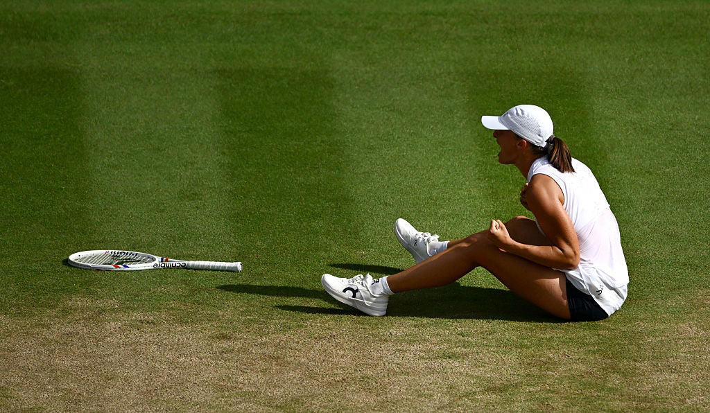 Wimbledon 2025: Women's singles final - Swiatek vs Anisimova, Iga Swiatek celebrates, Swiatek makes history, Swiatek celebrates with the trophy, Tale of the tape, Iga Swiatek is the Wimbledon champion, Iga Swiatek is the Wimbledon champion, Iga Swiatek: 'I didn't even dream of this', Anisimova speaks, Trophy presentation, Anisimova returns to court, Iga Swiatek wins maiden Wimbledon title, Iga Swiatek is the Wimbledon champion!, Iga Swiatek is the Wimbledon champion!, Swiatek serves for the championship, Swiatek serves for the championship, Swiatek serves for the championship, Swiatek breaks again, Swiatek holds, Deuce on Swiatek serve, Swiatek goes double break up, Deuce on Anisimova serve, Swiatek holds, Swiatek breaks immediately at start of second set, Swiatek seals first set in double-quick time, Anisimova cumbling on Centre Court, Swiatek escapes trouble to hold, Swiatek breaks again, Swiatek backs up the break with a service hold, Swiatek breaks immediately against nervous Anisimova, Wimbledon final – Anisimova v Swiatek, Wimbledon final – Anisimova v Swiatek, Elsewhere at Wimbledon today, Royalty in the box, Centre Court filling up for Anisimova v Swiatek, Princess of Wales introduced to wheelchair singles champion before women's final, Anisimova hopes to inspire with her comeback story, Princess of Wales arrives to attend the women's singles final, Preview: The key battle at the heart of Wimbledon final, Cash and Glasspool revel in Wimbledon triumph, Pel and Hijikata salute 'crazy ride', Summary: Cash and Glasspool make British tennis history, Cash and Glasspool clinch Wimbledon doubles title, Cash and Glasspool clinch Wimbledon doubles title, Cash and Glasspool clinch Wimbledon doubles title, Men's doubles final in second-set tie-break, Boys doubles final on Court One, British duo level in second set of men's doubles final, Hewett and Reid beaten in wheelchair doubles final, British pair lead men's doubles final, Hewett and Reid edge towards second set, Cash and Glasspool make fast start on Centre, Hewett and Reid lose first set, Cash and Glasspool can make history, Order of play, Anisimova can become third American major champion of 2025, Swiatek closing in on hardest piece of career grand slam, Swiatek closing in on hardest piece of career grand slam, Swiatek closing in on hardest piece of career grand slam, Amanda Anisimova profile: The prodigy who quit tennis, Amanda Anisimova profile: The prodigy who quit tennis, Amanda Anisimova profile: The prodigy who quit tennis, Amanda Anisimova profile: The prodigy who quit tennis, Amanda Anisimova ready to face ‘inspiration’ Iga Swiatek in Wimbledon final, Sinner on facing Alcaraz tomorrow, Grigor Dimitrov provides injury update from hospital after Wimbledon heartbreak, Sinner overcomes injured Djokovic to book Alcaraz rematch in men's singles final, Day 13 order of play - Saturday 12 July