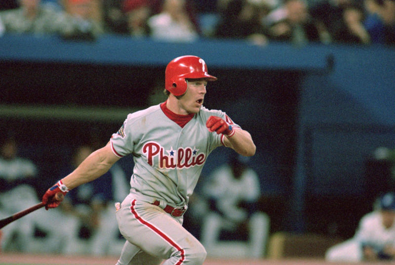 Manager: Charlie Manuel, Starting pitcher: Steve Carlton, Reliever/closer: Tug McGraw, Catcher: Darren Daulton, 1B: Ryan Howard, 2B: Chase Utley, 3B: Mike Schmidt, SS: Jimmy Rollins, OF: Bobby Abreu, OF: Lenny Dykstra, OF: Richie Ashburn, DH: Bryce Harper, Honorable mentions: