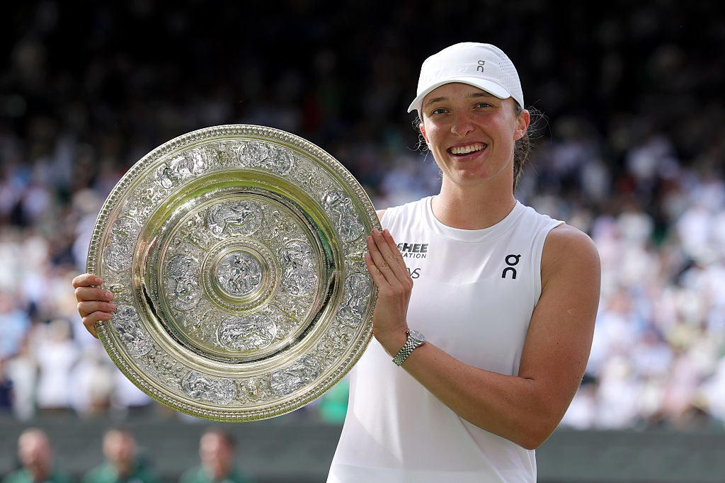 Wimbledon 2025: Women's singles final - Swiatek vs Anisimova, Iga Swiatek celebrates, Swiatek makes history, Swiatek celebrates with the trophy, Tale of the tape, Iga Swiatek is the Wimbledon champion, Iga Swiatek is the Wimbledon champion, Iga Swiatek: 'I didn't even dream of this', Anisimova speaks, Trophy presentation, Anisimova returns to court, Iga Swiatek wins maiden Wimbledon title, Iga Swiatek is the Wimbledon champion!, Iga Swiatek is the Wimbledon champion!, Swiatek serves for the championship, Swiatek serves for the championship, Swiatek serves for the championship, Swiatek breaks again, Swiatek holds, Deuce on Swiatek serve, Swiatek goes double break up, Deuce on Anisimova serve, Swiatek holds, Swiatek breaks immediately at start of second set, Swiatek seals first set in double-quick time, Anisimova cumbling on Centre Court, Swiatek escapes trouble to hold, Swiatek breaks again, Swiatek backs up the break with a service hold, Swiatek breaks immediately against nervous Anisimova, Wimbledon final – Anisimova v Swiatek, Wimbledon final – Anisimova v Swiatek, Elsewhere at Wimbledon today, Royalty in the box, Centre Court filling up for Anisimova v Swiatek, Princess of Wales introduced to wheelchair singles champion before women's final, Anisimova hopes to inspire with her comeback story, Princess of Wales arrives to attend the women's singles final, Preview: The key battle at the heart of Wimbledon final, Cash and Glasspool revel in Wimbledon triumph, Pel and Hijikata salute 'crazy ride', Summary: Cash and Glasspool make British tennis history, Cash and Glasspool clinch Wimbledon doubles title, Cash and Glasspool clinch Wimbledon doubles title, Cash and Glasspool clinch Wimbledon doubles title, Men's doubles final in second-set tie-break, Boys doubles final on Court One, British duo level in second set of men's doubles final, Hewett and Reid beaten in wheelchair doubles final, British pair lead men's doubles final, Hewett and Reid edge towards second set, Cash and Glasspool make fast start on Centre, Hewett and Reid lose first set, Cash and Glasspool can make history, Order of play, Anisimova can become third American major champion of 2025, Swiatek closing in on hardest piece of career grand slam, Swiatek closing in on hardest piece of career grand slam, Swiatek closing in on hardest piece of career grand slam, Amanda Anisimova profile: The prodigy who quit tennis, Amanda Anisimova profile: The prodigy who quit tennis, Amanda Anisimova profile: The prodigy who quit tennis, Amanda Anisimova profile: The prodigy who quit tennis, Amanda Anisimova ready to face ‘inspiration’ Iga Swiatek in Wimbledon final, Sinner on facing Alcaraz tomorrow, Grigor Dimitrov provides injury update from hospital after Wimbledon heartbreak, Sinner overcomes injured Djokovic to book Alcaraz rematch in men's singles final, Day 13 order of play - Saturday 12 July