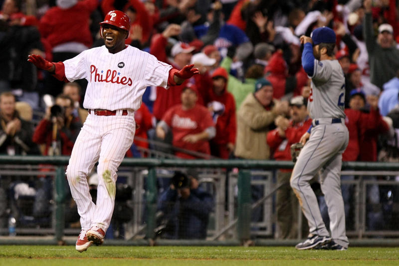 Manager: Charlie Manuel, Starting pitcher: Steve Carlton, Reliever/closer: Tug McGraw, Catcher: Darren Daulton, 1B: Ryan Howard, 2B: Chase Utley, 3B: Mike Schmidt, SS: Jimmy Rollins, OF: Bobby Abreu, OF: Lenny Dykstra, OF: Richie Ashburn, DH: Bryce Harper, Honorable mentions: