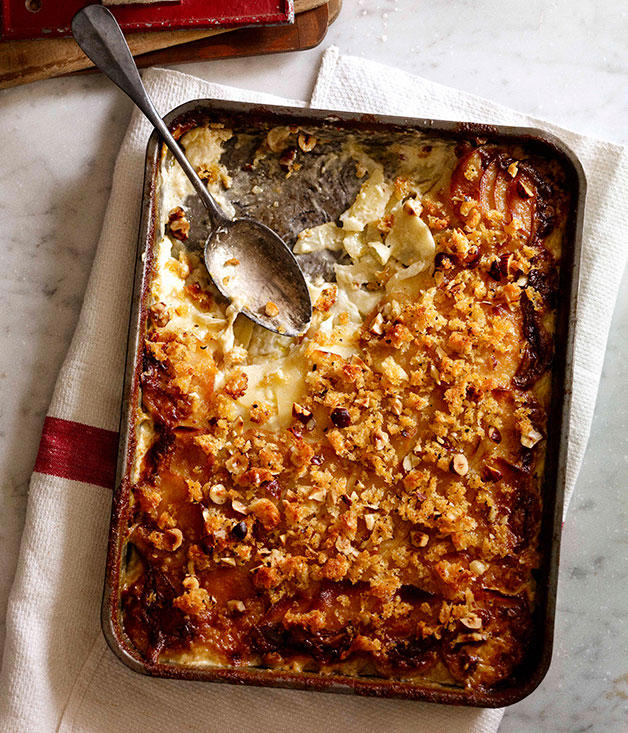Best potato bake recipes to make in 2025,          Crisp potato bake recipe with barrel-aged feta      ,          Bar Rochford’s salt and vinegar potato galette with tomato spices      ,          Pavé de boeuf with Roquefort sauce and gratin dauphinoise      