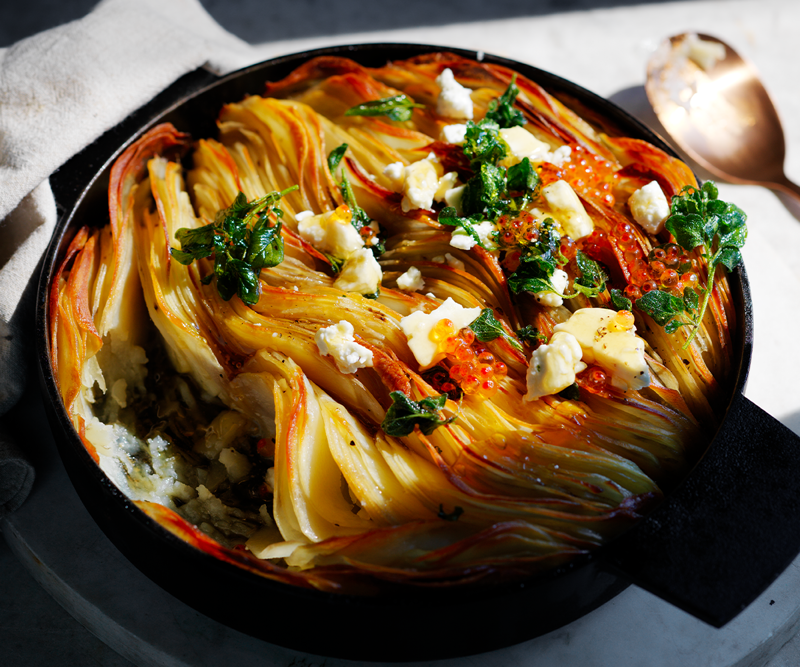Best potato bake recipes to make in 2025,          Crisp potato bake recipe with barrel-aged feta      ,          Bar Rochford’s salt and vinegar potato galette with tomato spices      ,          Pavé de boeuf with Roquefort sauce and gratin dauphinoise      
