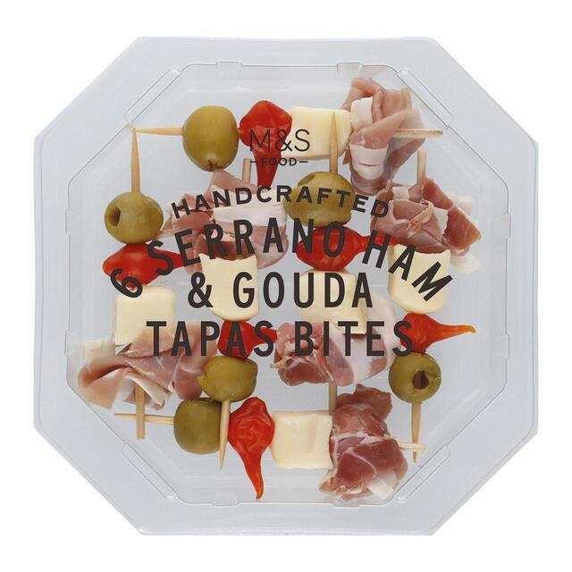 The trends for this year, Tesco Finest Italian Aperitivo Trio, £4/180g, Unearthed Spanish Spinach Tortilla, Ocado.com, £4/500g, Waitrose No. 1 Italian Grazing Platter, £12/400g, Cypressa stuffed vine leaves, Ocado.com, £2.10/280g, Tesco Finest Prosciutto Crudo and Cheese Rollitos, £3.50, M&amp;S 6 Serrano Ham &amp; Gouda Tapas Bites, £3.90/80g, Morrison’s The Best 8 Dinky Pork and Smoked Bacon Pies, £3.50/200g