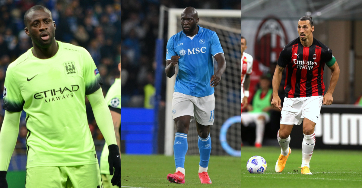 15. Christian Benteke, 14. Mamadou Sakho, 12. George Elokobi, 11. Victor Wanyama, 10. Virgil van Dijk, 8. Adama Traoré, 7. Sol Campbell, 6. Didier Drogba, 4. Romelu Lukaku, 3. Yaya Touré, 2. Zlatan Ibrahimović