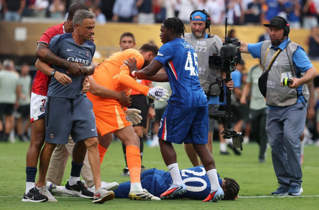 PSG manager Luis Enrique hits Chelsea star after Club World Cup final loss