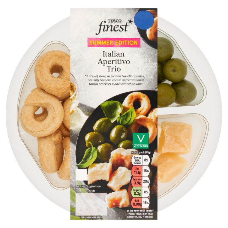 The trends for this year, Tesco Finest Italian Aperitivo Trio, £4/180g, Unearthed Spanish Spinach Tortilla, Ocado.com, £4/500g, Waitrose No. 1 Italian Grazing Platter, £12/400g, Cypressa stuffed vine leaves, Ocado.com, £2.10/280g, Tesco Finest Prosciutto Crudo and Cheese Rollitos, £3.50, M&amp;S 6 Serrano Ham &amp; Gouda Tapas Bites, £3.90/80g, Morrison’s The Best 8 Dinky Pork and Smoked Bacon Pies, £3.50/200g