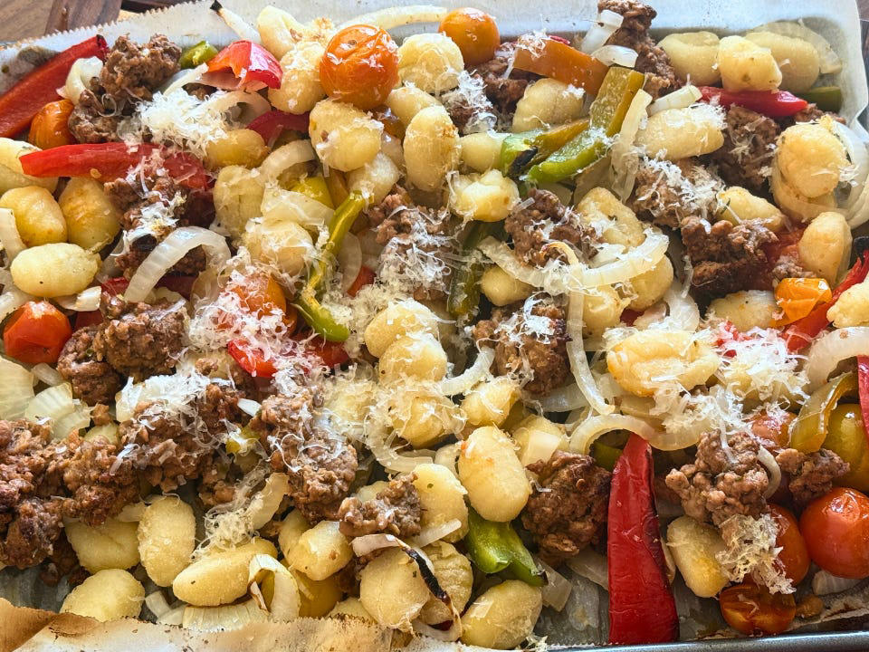 These stuffed pita pockets are a crowd pleaser, This hearty Italian dinner feels like comfort food, This Caprese-inspired sheet-pan meal feels fancy, but it's foolproof, These Mediterranean-inspired cauliflower nachos are satisfying and guilt-free, Baked ravioli is my family's favorite way to eat pasta