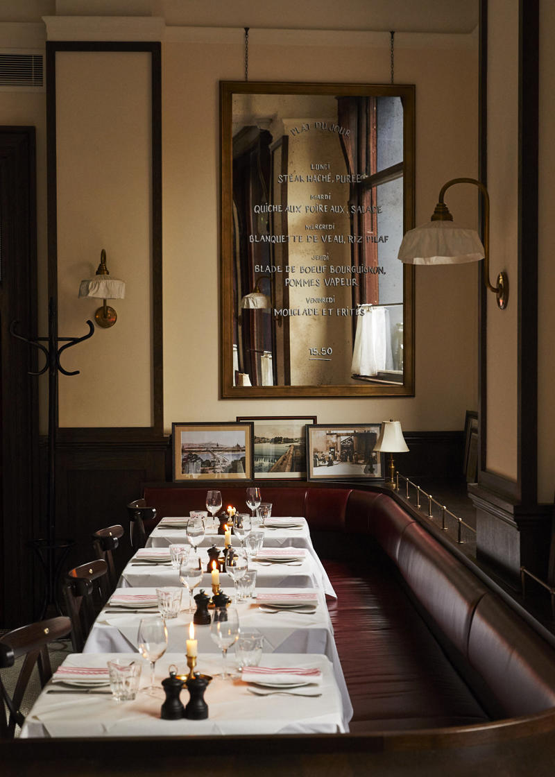 Les 2 Garçons, Paulette, Maison François, Casse-Croûte, Bouchon Racine , 64 Goodge Street, La Poule au Pot, The French House, Chez Bruce, Le Colombier, 40 Maltby Street, Bistro Freddie, Gauthier Soho, Galvin Bistrot & Bar, L’Escargot, Josephine Bistro, Chelsea, La Petite Maison, Alain Ducasse at The Dorchester