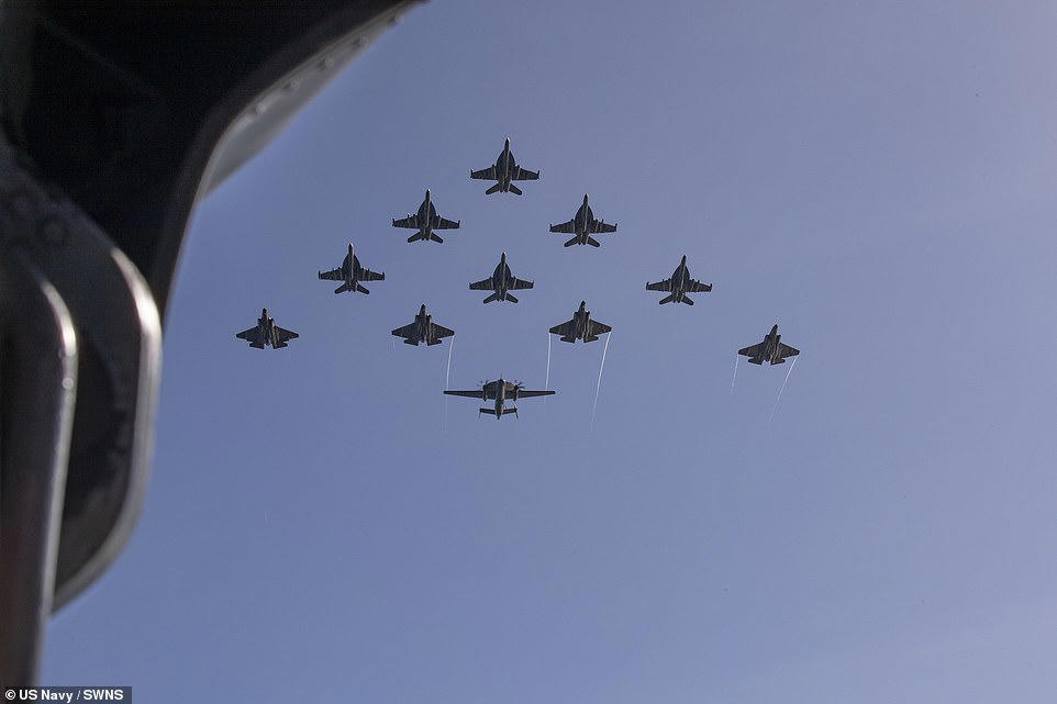 UK and US aircraft carriers sail through pacific