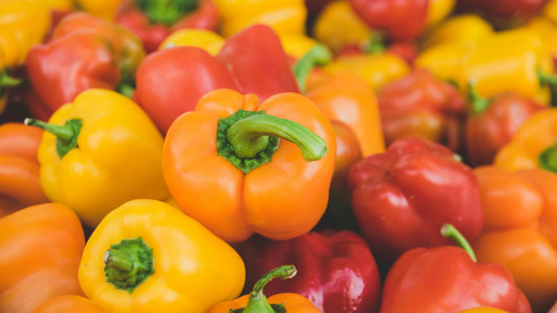 4. Bell Peppers Brighten Complexion 1. Sweet Potatoes Reduce Inflammation, 2. Sunflower Seeds Support Collagen Production, 3. Red Grapes Defend Against UV Damage, 4. Bell Peppers Brighten Complexion, 5. Green Tea Reduces Acne Flare-Ups, 6. Avocados Improve Skin Elasticity, 7. Walnuts Provide Essential Skin Nutrients, 8. Tomatoes Shield Skin From The Sun, 9. Fatty Fish Fight Skin Aging, 10. Broccoli Boosts Skin Immunity, 11. Oranges Enhance Skin Radiance, 12. Carrots Help Prevent Acne, 13. Turmeric Clears Skin Inflammation, 14. Kiwi Repairs Damaged Skin, 15. Blueberries Protect Against Premature Aging, 16. Dark Chocolate Hydrates Skin, 17. Mushrooms Improve Skin Tone, 18. Cucumber Soothes Irritated Skin, 19. Almonds Protect Against UV Damage, 20. Watermelon Helps With Hydration