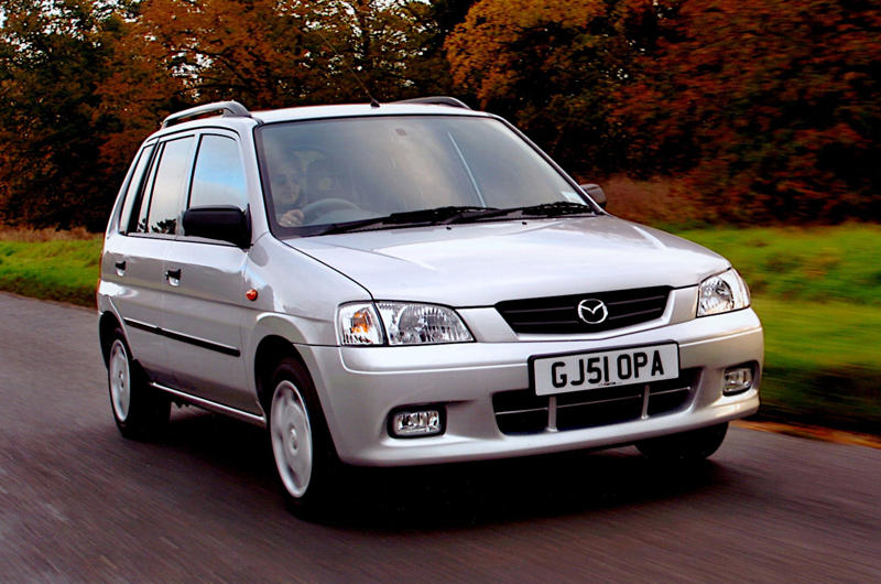25. Mazda Demio (1996) 1. Mazda R360 (1960), 2. Mazda B-series (1961), 3. Mazda P360 Carol (1962), 4. Mazda Familia (1963), 5. Mazda B-series (1965), 6. Mazda Bongo (1966), 7. Mazda Luce (1966), 8. Mazda Cosmo Sport (1967), 9. Mazda Luce R130 (1969), 10. Mazda RX-2 (1970), 11. Mazda RX-3 (1971), 12. Mazda Chantez (1972), 13. Mazda RX-4 (1972), 14. Mazda RX-5 (1975), 15. Mazda RX-7 (1978), 16. Mazda 323 (1980), 17. Mazda MX-5 (1989), 18. Eunos Cosmo (1990), 19. Mazda 787B (1991), 20. Mazda MX-3 (1991), 21. Autozam AZ-1 (1992), 22. Mazda Xedos 6 (1992), 23. Mazda 323F (1993), 24. Mazda Bongo Friendee (1995), 25. Mazda Demio (1996), 26. Mazda MX-5 (1998)