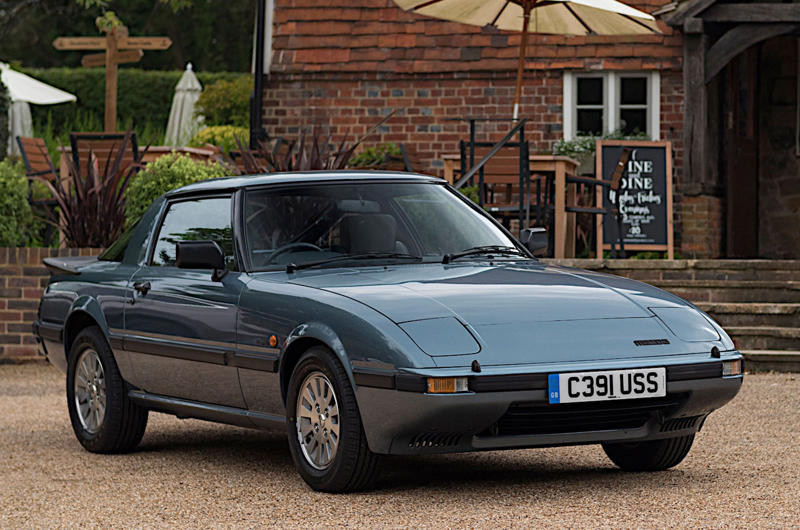 15. Mazda RX-7 (1978) 1. Mazda R360 (1960), 2. Mazda B-series (1961), 3. Mazda P360 Carol (1962), 4. Mazda Familia (1963), 5. Mazda B-series (1965), 6. Mazda Bongo (1966), 7. Mazda Luce (1966), 8. Mazda Cosmo Sport (1967), 9. Mazda Luce R130 (1969), 10. Mazda RX-2 (1970), 11. Mazda RX-3 (1971), 12. Mazda Chantez (1972), 13. Mazda RX-4 (1972), 14. Mazda RX-5 (1975), 15. Mazda RX-7 (1978), 16. Mazda 323 (1980), 17. Mazda MX-5 (1989), 18. Eunos Cosmo (1990), 19. Mazda 787B (1991), 20. Mazda MX-3 (1991), 21. Autozam AZ-1 (1992), 22. Mazda Xedos 6 (1992), 23. Mazda 323F (1993), 24. Mazda Bongo Friendee (1995), 25. Mazda Demio (1996), 26. Mazda MX-5 (1998)