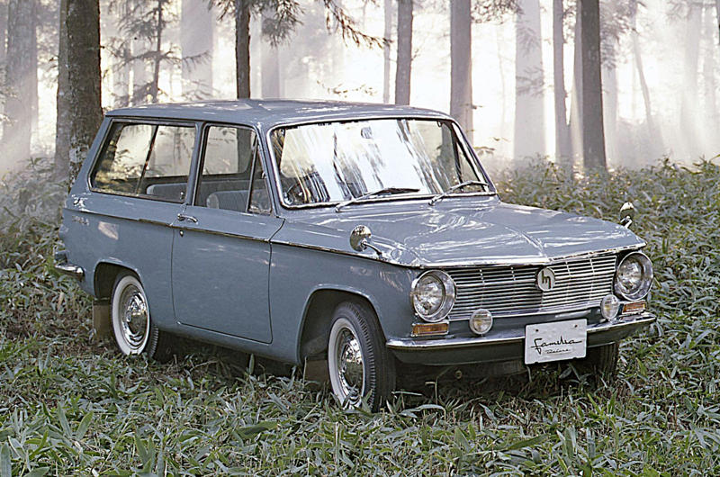 4. Mazda Familia (1963) 1. Mazda R360 (1960), 2. Mazda B-series (1961), 3. Mazda P360 Carol (1962), 4. Mazda Familia (1963), 5. Mazda B-series (1965), 6. Mazda Bongo (1966), 7. Mazda Luce (1966), 8. Mazda Cosmo Sport (1967), 9. Mazda Luce R130 (1969), 10. Mazda RX-2 (1970), 11. Mazda RX-3 (1971), 12. Mazda Chantez (1972), 13. Mazda RX-4 (1972), 14. Mazda RX-5 (1975), 15. Mazda RX-7 (1978), 16. Mazda 323 (1980), 17. Mazda MX-5 (1989), 18. Eunos Cosmo (1990), 19. Mazda 787B (1991), 20. Mazda MX-3 (1991), 21. Autozam AZ-1 (1992), 22. Mazda Xedos 6 (1992), 23. Mazda 323F (1993), 24. Mazda Bongo Friendee (1995), 25. Mazda Demio (1996), 26. Mazda MX-5 (1998)