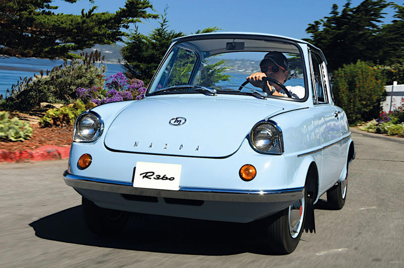 1. Mazda R360 (1960) 1. Mazda R360 (1960), 2. Mazda B-series (1961), 3. Mazda P360 Carol (1962), 4. Mazda Familia (1963), 5. Mazda B-series (1965), 6. Mazda Bongo (1966), 7. Mazda Luce (1966), 8. Mazda Cosmo Sport (1967), 9. Mazda Luce R130 (1969), 10. Mazda RX-2 (1970), 11. Mazda RX-3 (1971), 12. Mazda Chantez (1972), 13. Mazda RX-4 (1972), 14. Mazda RX-5 (1975), 15. Mazda RX-7 (1978), 16. Mazda 323 (1980), 17. Mazda MX-5 (1989), 18. Eunos Cosmo (1990), 19. Mazda 787B (1991), 20. Mazda MX-3 (1991), 21. Autozam AZ-1 (1992), 22. Mazda Xedos 6 (1992), 23. Mazda 323F (1993), 24. Mazda Bongo Friendee (1995), 25. Mazda Demio (1996), 26. Mazda MX-5 (1998)
