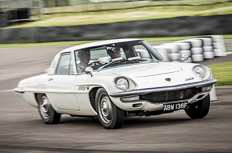 8. Mazda Cosmo Sport (1967) 1. Mazda R360 (1960), 2. Mazda B-series (1961), 3. Mazda P360 Carol (1962), 4. Mazda Familia (1963), 5. Mazda B-series (1965), 6. Mazda Bongo (1966), 7. Mazda Luce (1966), 8. Mazda Cosmo Sport (1967), 9. Mazda Luce R130 (1969), 10. Mazda RX-2 (1970), 11. Mazda RX-3 (1971), 12. Mazda Chantez (1972), 13. Mazda RX-4 (1972), 14. Mazda RX-5 (1975), 15. Mazda RX-7 (1978), 16. Mazda 323 (1980), 17. Mazda MX-5 (1989), 18. Eunos Cosmo (1990), 19. Mazda 787B (1991), 20. Mazda MX-3 (1991), 21. Autozam AZ-1 (1992), 22. Mazda Xedos 6 (1992), 23. Mazda 323F (1993), 24. Mazda Bongo Friendee (1995), 25. Mazda Demio (1996), 26. Mazda MX-5 (1998)