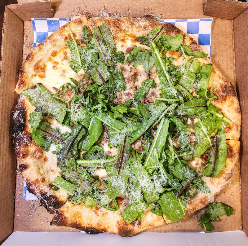 Lamprais from Baja Subs in Northridge, Goldong naengmyeon from Seogwan by Yellow Cow BBQ in Koreatown, Caprese melt from Milestone Tavern in San Luis Obispo, So Mush Love from Wallflour Pizza in Eagle Rock