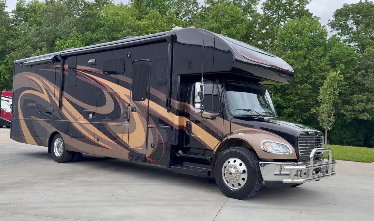Jayco Seneca Hitting the Road With Your Best Friend, Winnebago Forza, Tiffin Allegro RED, Newmar Ventana, Entegra Aspire, Thor Palazzo, Jayco Seneca, Winnebago Adventurer, Forest River Georgetown GT5, Newmar Dutch Star, Fleetwood Bounder, Airstream Classic, Coachmen Mirada, Thor Aria, Winnebago Minnie Winnie, Holiday Rambler Vacationer, Newmar Bay Star, Coachmen Leprechaun, Tiffin Wayfarer, Leisure Travel Vans Wonder