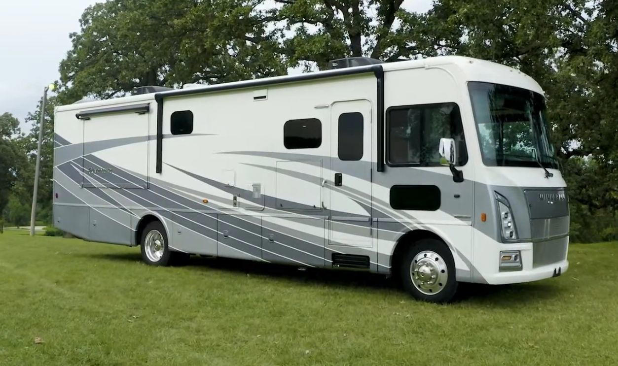 Winnebago Adventurer Hitting the Road With Your Best Friend, Winnebago Forza, Tiffin Allegro RED, Newmar Ventana, Entegra Aspire, Thor Palazzo, Jayco Seneca, Winnebago Adventurer, Forest River Georgetown GT5, Newmar Dutch Star, Fleetwood Bounder, Airstream Classic, Coachmen Mirada, Thor Aria, Winnebago Minnie Winnie, Holiday Rambler Vacationer, Newmar Bay Star, Coachmen Leprechaun, Tiffin Wayfarer, Leisure Travel Vans Wonder