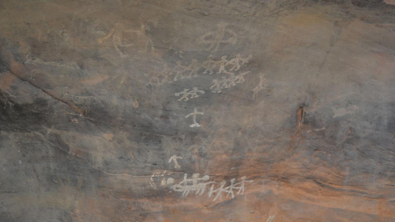5. Bhimbetka Dancing Figures 1. Kapova Cave Bison, 2. El Castillo’s Red D iscs, 3. Sulawesi Pig, 4. Lascaux’s Great Hall Of The Bulls, 5. Bhimbetka Dancing Figures, 6. Altamira Bison Herd, 7. Tassili n’Ajjer Martians, 8. Magura Cave’s Solar Calendar, 9. Laas Geel Cattle Paintings, 10. Cueva De Las Manos, 11. Apollo 11 Cave Stones, 12. Tadrart Acacus Giraffes, 13. Fumane Cave Red Dot, 14. La Pasiega Quadrangular Symbols, 15. Pech Merle Spotted Horses, 16. Nawarla Gabarnmang Charcoal Figures, 17. Nerja Cave Seals, 18. Cosquer Cave Horses, 19. Chauvet Cave Lions, 20. Serra Da Capivara Human Scenes