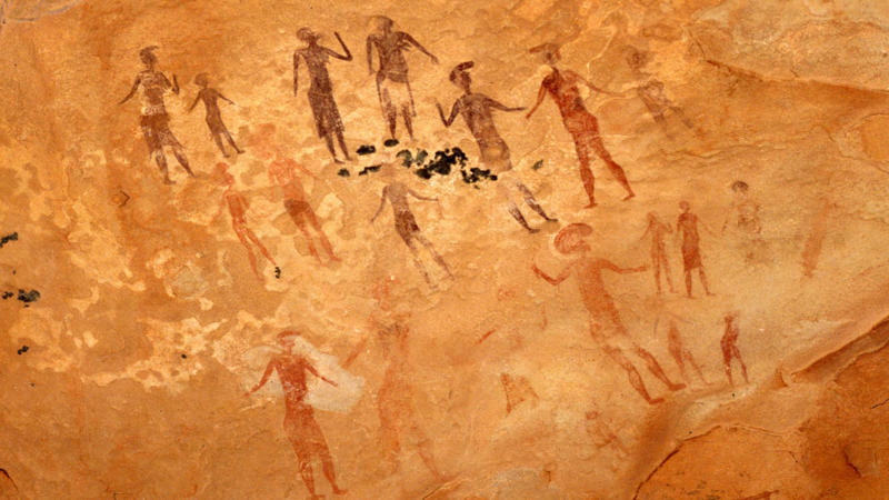 7. Tassili n’Ajjer Martians 1. Kapova Cave Bison, 2. El Castillo’s Red D iscs, 3. Sulawesi Pig, 4. Lascaux’s Great Hall Of The Bulls, 5. Bhimbetka Dancing Figures, 6. Altamira Bison Herd, 7. Tassili n’Ajjer Martians, 8. Magura Cave’s Solar Calendar, 9. Laas Geel Cattle Paintings, 10. Cueva De Las Manos, 11. Apollo 11 Cave Stones, 12. Tadrart Acacus Giraffes, 13. Fumane Cave Red Dot, 14. La Pasiega Quadrangular Symbols, 15. Pech Merle Spotted Horses, 16. Nawarla Gabarnmang Charcoal Figures, 17. Nerja Cave Seals, 18. Cosquer Cave Horses, 19. Chauvet Cave Lions, 20. Serra Da Capivara Human Scenes