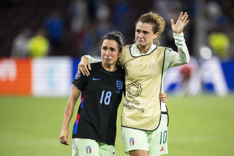 England v Italy: Women's Euro 2025 latest news and reaction, Chloe Kelly had 'no doubt' about taking penalty, Agyemang recalls journey from ball girl to star, Kelly gets her confidence from 'myself', England are living a ‘fantasy’ at Euro 2025 – now they must get real, 'A minute away from the dream', 'I'm sad but we can be strong' – Cantore, Girelli sets sights on 2027 World Cup in Brazil, Soncin: Sometimes you don't get what you deserve, 'Michelle showed up again and saved the day', 'Michelle deserves her flowers', Italy rue 'cruel' semi-final heartbreak, ‘Inevitable’ Michelle Agyemang has left Lionesses with one choice for Euro 2025 final, The sass, swagger and dark times behind Chloe Kelly’s unbreakable confidence, Ian Wright's hilarious reaction to England semi-final win caught on camera, Chloe Kelly sends England into final, Michelle Agyemang rescues England, When is the Euro 2025 final and who will England play?, England saviour Michelle Agyemang ‘something special’ says Sarina Wiegman, Ian Wright demands one England change for Women’s Euro 2025 final, England suffer major injury blow with Lauren James doubtful for Euro 2025 final, England player ratings vs Italy as substitutes inspire the impossible once again, Chloe Kelly delivers another miracle to extend an unbelievable England trend, Oh what a night