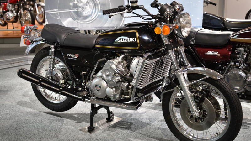 7. Suzuki RE5 (1974–1976) 1. 1991 Harley‑Davidson Sportster 883, 2. 1997 Bimota V‑Due, 3. 2014 Honda CTX1300, 4. 2005 Hyosung GT650R, 5. Piatti Scooter, 6. 2017 Harley‑Davidson Street Rod, 7. Suzuki RE5 (1974–1976), 8. BMW K1 (1988–1993), 9. Honda Big Ruckus/PS250 (2004–2007), 10. Royal Enfield Himalayan (2016– ), 1. Kawasaki Vulcan 1700 Voyager ABS, 2. Kawasaki Versys 1000 SE LT+, 3. Honda Gold Wing Tour, 4. Honda Gold Wing (Base Model), 5. Kawasaki Concours 14, 6. Suzuki V‑Strom 650, 7. Kawasaki Versys 650 LT ABS, 8. BMW R1250 RT, 9. BMW F750 GS, 10. Honda CBR650R