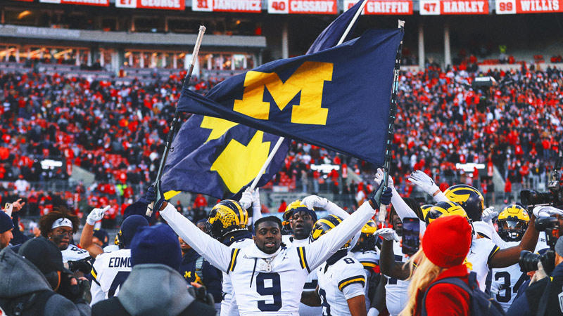 10. Ole Miss vs. Mississippi State, 9. Texas vs. Texas A&amp;M, 8. BYU vs. Utah, 7. Florida vs. Georgia, 6. Miami vs. Florida State, 5. Notre Dame vs. USC, 4. Army vs. Navy, 3. Oklahoma vs. Texas, 2. Alabama vs. Auburn, 1. Michigan vs. Ohio State