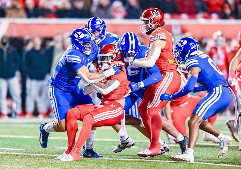 10. Ole Miss vs. Mississippi State, 9. Texas vs. Texas A&amp;M, 8. BYU vs. Utah, 7. Florida vs. Georgia, 6. Miami vs. Florida State, 5. Notre Dame vs. USC, 4. Army vs. Navy, 3. Oklahoma vs. Texas, 2. Alabama vs. Auburn, 1. Michigan vs. Ohio State