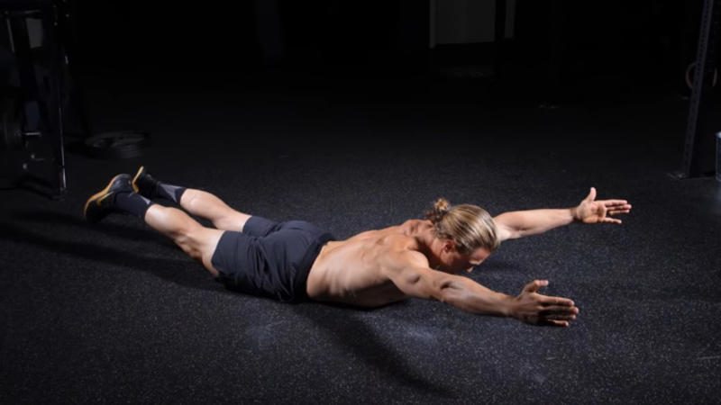 11. Superman Hold 1. Push-Ups, 2. Squats, 3. Planks, 4. Lunges, 5. Glute Bridges, 6. Wall Sits, 7. Triceps Dips, 8. Mountain Climbers, 9. Burpees, 10. High Knees, 11. Superman Hold, 12. Hollow Body Hold, 13. Wall Angels, 14. Bear Crawls, 15. Step-Ups, 16. Crab Walks, 17. Wall Walks, 18. Skater Hops, 19. Donkey Kicks, 20. Inchworms