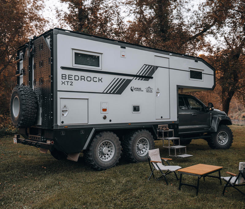 Best Off-Road Camper Overall: Krug Bedrock XT2, Best Large Off-Road Trailer: Bruder EXP-8, Best Pickup-Based Off-Road Camper: 27North Trekker, Best Off-Road Camper Van: Rogue Vans Legends Rally, Best Off-Road Camper Pop-Up: Rossmönster Baja Plus, Best Small Off-Road Trailer: Mammoth Overland TL Genesis Edition, Best Off-Road Teardrop Trailer: Escapod Topo2 MTB