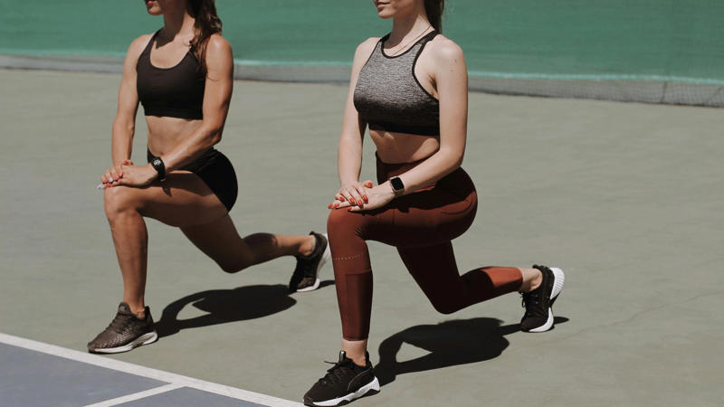 4. Lunges 1. Push-Ups, 2. Squats, 3. Planks, 4. Lunges, 5. Glute Bridges, 6. Wall Sits, 7. Triceps Dips, 8. Mountain Climbers, 9. Burpees, 10. High Knees, 11. Superman Hold, 12. Hollow Body Hold, 13. Wall Angels, 14. Bear Crawls, 15. Step-Ups, 16. Crab Walks, 17. Wall Walks, 18. Skater Hops, 19. Donkey Kicks, 20. Inchworms