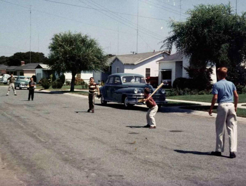 21. Kids playing ball in the street, 1958 1. Fans watching the new 1958 Los Angeles Dodgers, 2. A 1958 Chevrolet Imapala, 3. A solid Saturday afternoon matinee by the looks of it, circa 1958, 4. A couple young ladies waiting around in the benches, dressed their best, 1958, 5. Someone's family on a road trip, Kodachrome, 1958, 6. Scotch & Pretzels, 1958, 7. A proud owner of a new 1958 Oldsmobile, 8. A diner somewhere in America, 1958, 9. The Miami International Airport, 1958, 10. The front seat of a 1958 Buick, 11. Party at grandma's house, 1958, 12. Sellers of bread, Athens, Greece, 1958, 13. 1958, Oswego, New York, 14. A wonderful snapshot of the San Francisco street scene, 1958, 15. Pele, Sweden, 1958, 16. Canal Street, New Orleans, Louisiana, 1958, 17. Knott's Berry Farm, late 1950s, 18. A quick stop for breakfast for a long ole drive around, late 1950s, 19. Niagara Falls, 1958, 20. Dearborn, Michigan, Fire Department, 21. Kids playing ball in the street, 1958, 22. Christmastime in downtown Marion, Indiana, 1958, 23. A rainy day in Downtown, Indianapolis, Indiana, 24. Rochester, New York, 1958, 25. The Brussels International Airport, 1958, 26. People at the popular holiday resort of Capri, Italy, 1958, 27. A frosty day in February, 1958, 28. Listening to music in art class back in 1957, 29. Open-air schools in Netherlands in 1957, 30. Bill showing off his model aircraft collection in the late 1950s, 31. A high school football game in 1957, 32. Hanging out with a new car in a new subdivision, late 1950s, 33. A couple kids dreaming after grabbing a couple new toys in the late 1950s, 34. Getting dropped for naval flight training in 1957