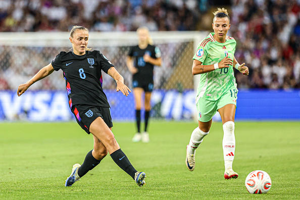 ENGLAND STARTING XI, Hannah Hampton - 8 , Lucy Bronze - 7 , Leah Williamson - 6 , Esme Morgan - 7 , Alex Greenwood - 5 , Keira Walsh - 8 , Georgia Stanway - 5 , Ella Toone - 6 , Lauren James - 6 , Alessia Russo - 5 , Lauren Hemp - 7 , SUBSTITUTES, Beth Mead - 6 , Chloe Kelly - 8 , Michelle Agyemang - 9 , Aggie Beever-Jones - 7 , Grace Clinton & Jess Carter - 6