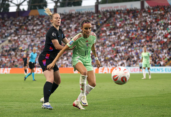 ENGLAND STARTING XI, Hannah Hampton - 8 , Lucy Bronze - 7 , Leah Williamson - 6 , Esme Morgan - 7 , Alex Greenwood - 5 , Keira Walsh - 8 , Georgia Stanway - 5 , Ella Toone - 6 , Lauren James - 6 , Alessia Russo - 5 , Lauren Hemp - 7 , SUBSTITUTES, Beth Mead - 6 , Chloe Kelly - 8 , Michelle Agyemang - 9 , Aggie Beever-Jones - 7 , Grace Clinton & Jess Carter - 6