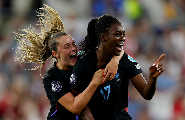 ENGLAND STARTING XI, Hannah Hampton - 8 , Lucy Bronze - 7 , Leah Williamson - 6 , Esme Morgan - 7 , Alex Greenwood - 5 , Keira Walsh - 8 , Georgia Stanway - 5 , Ella Toone - 6 , Lauren James - 6 , Alessia Russo - 5 , Lauren Hemp - 7 , SUBSTITUTES, Beth Mead - 6 , Chloe Kelly - 8 , Michelle Agyemang - 9 , Aggie Beever-Jones - 7 , Grace Clinton & Jess Carter - 6