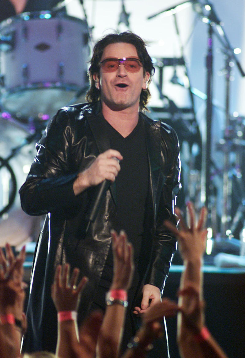 Bono Mick Jagger, Paul McCartney, Robert Plant, Bruce Springsteen, Debbie Harry, Bob Dylan, Axl Rose, Ringo Starr, Keith Richards, Jon Bon Jovi, Ozzy Osbourne, Eddie Vedder, Rod Stewart