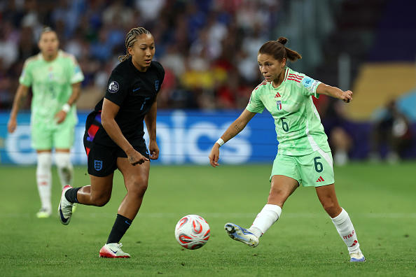 ENGLAND STARTING XI, Hannah Hampton - 8 , Lucy Bronze - 7 , Leah Williamson - 6 , Esme Morgan - 7 , Alex Greenwood - 5 , Keira Walsh - 8 , Georgia Stanway - 5 , Ella Toone - 6 , Lauren James - 6 , Alessia Russo - 5 , Lauren Hemp - 7 , SUBSTITUTES, Beth Mead - 6 , Chloe Kelly - 8 , Michelle Agyemang - 9 , Aggie Beever-Jones - 7 , Grace Clinton & Jess Carter - 6
