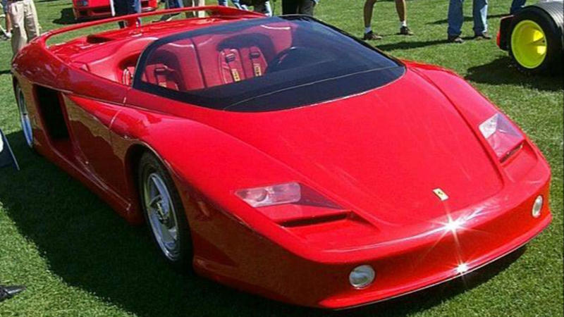 3. Ferrari Mythos 1. Ford GT90, 2. Dodge Copperhead, 3. Ferrari Mythos, 4. Audi Avus Quattro, 5. Aston Martin Bulldog, 6. Mercedes-Benz C112, 7. BMW Nazca C2, 8. Cadillac Sixteen, 9. Yamaha OX99-11, 10. Ferrari 512S Modulo, 11. Buick Avista, 12. Chrysler ME Four-Twelve, 13. Mitsubishi Concept-RA, 14. Lamborghini Estoque, 15. Hyundai N Vision 74, 16. Dome Zero, 17. Chrysler Atlantic, 18. Audi Quattro, 19. BMW GINA, 20. Saab Aero-X